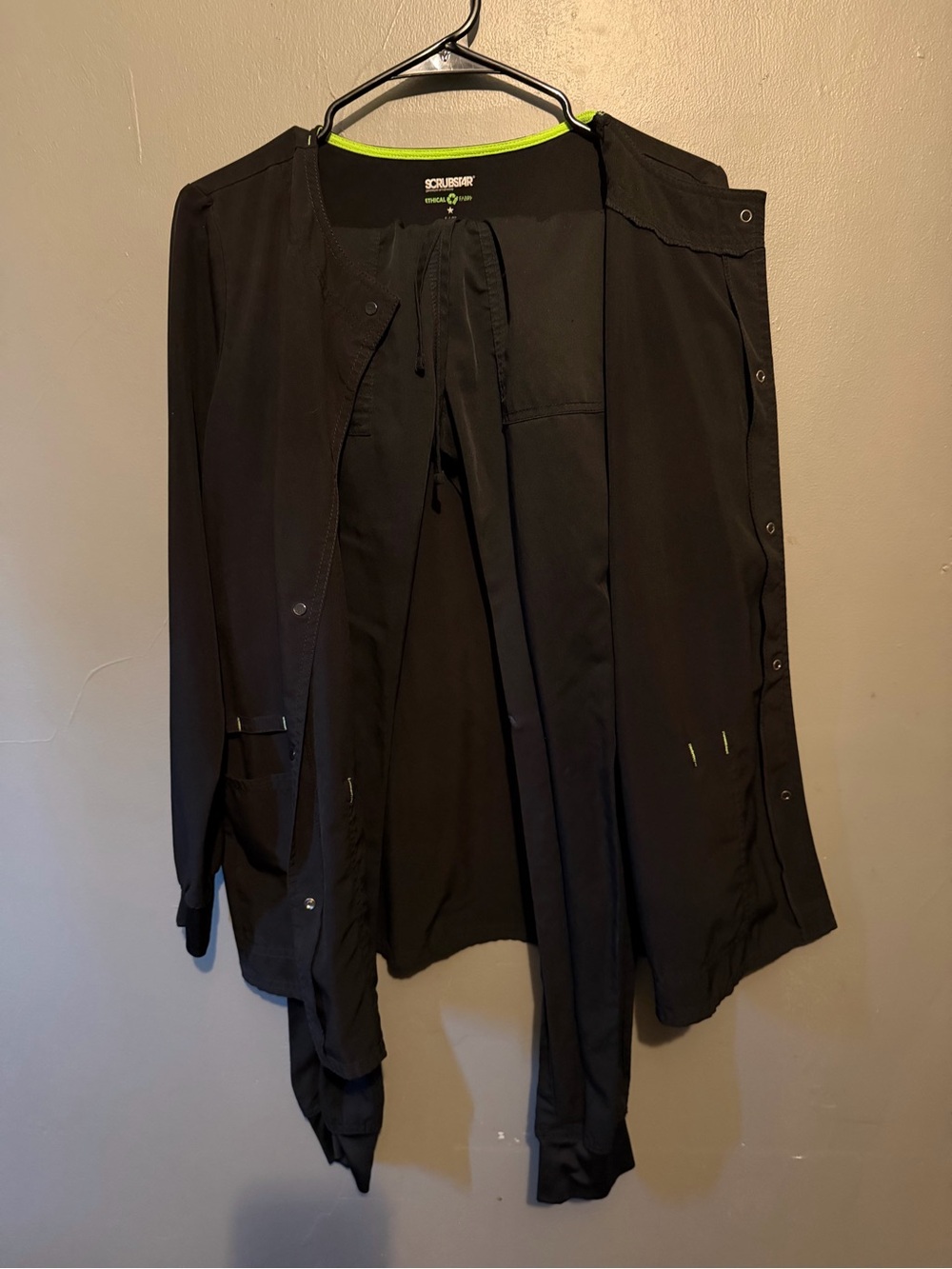 Scrubstar Black Utility Medical Jacket with Neon Trim